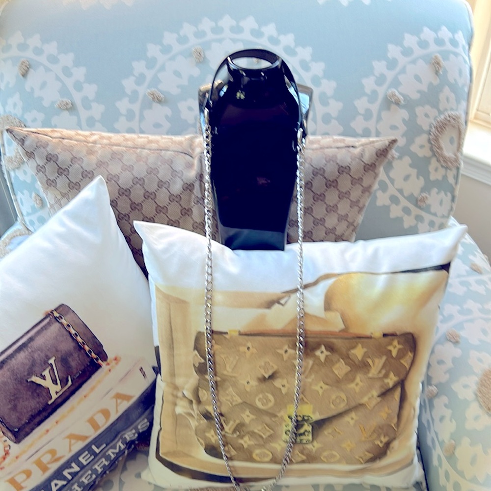 Silver with faux leather shoulder Crossbody Chain